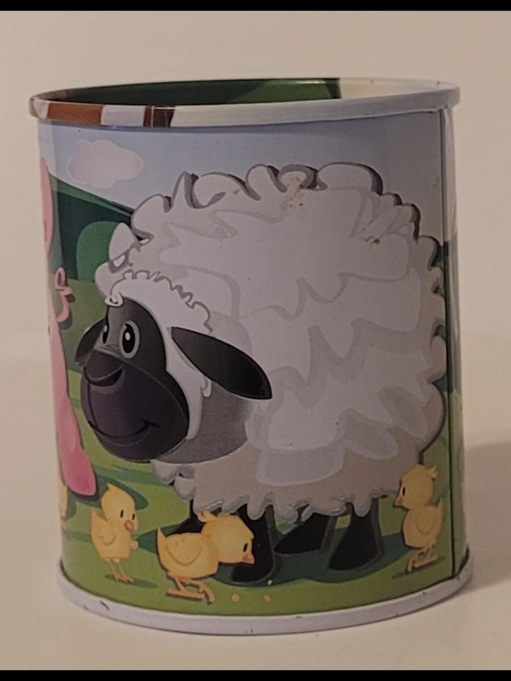 Vintage 2009 Schylling Tin Litho Animal Sound Maker Moo Can Toy 22136W Collectib
